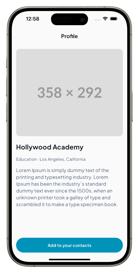 Profile screen with light blue theme applied